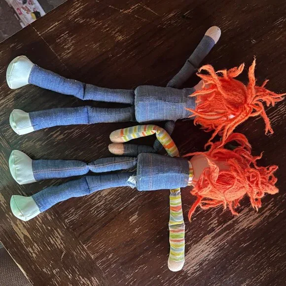 Vintage 1973 Mattel Jibby & Jimmy Jeaner Dolls With Denim Outfits - Picture 9 of 11